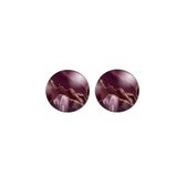 Oorbellen-Burberie-Zilver-14 mm-Bordeaux - Charme Bijoux