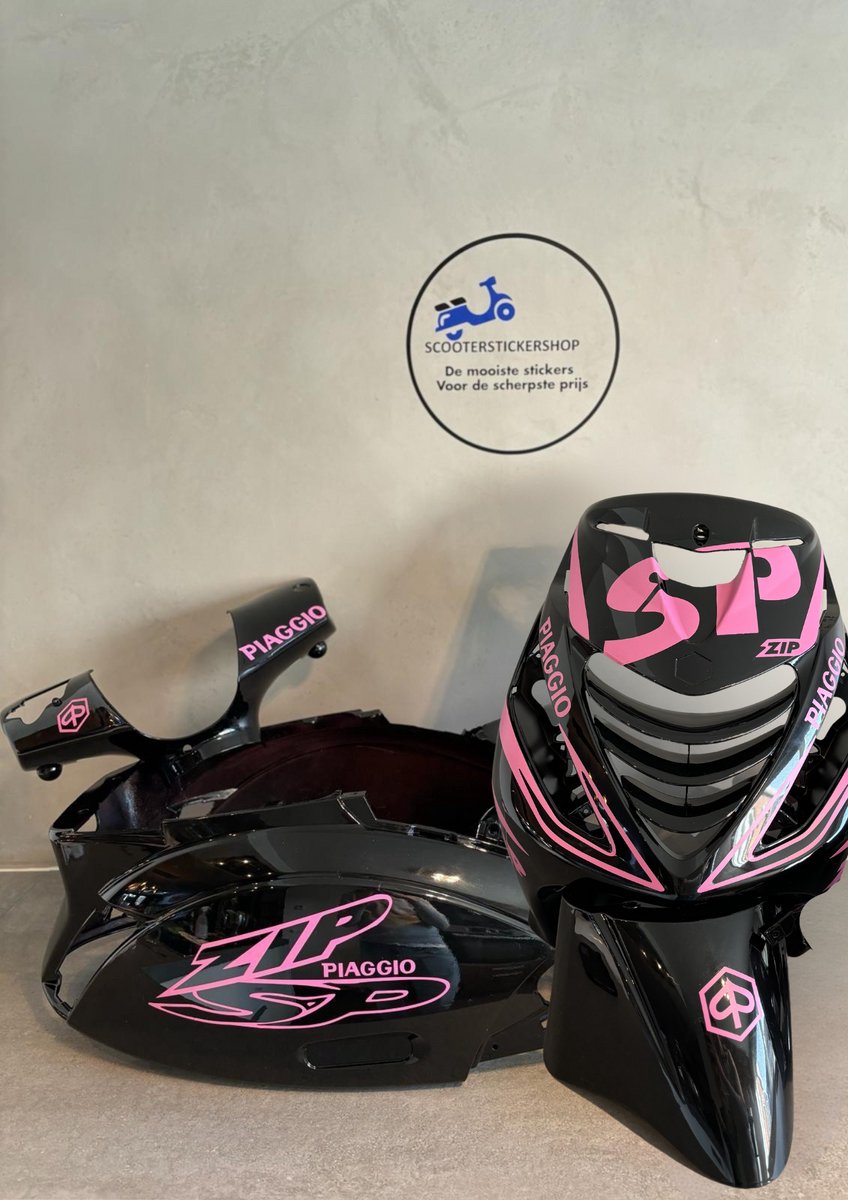 Zip SP set - Stickerset Zip - Scooterstickers - Piaggio Zip SP - Piaggio Zip - Roze