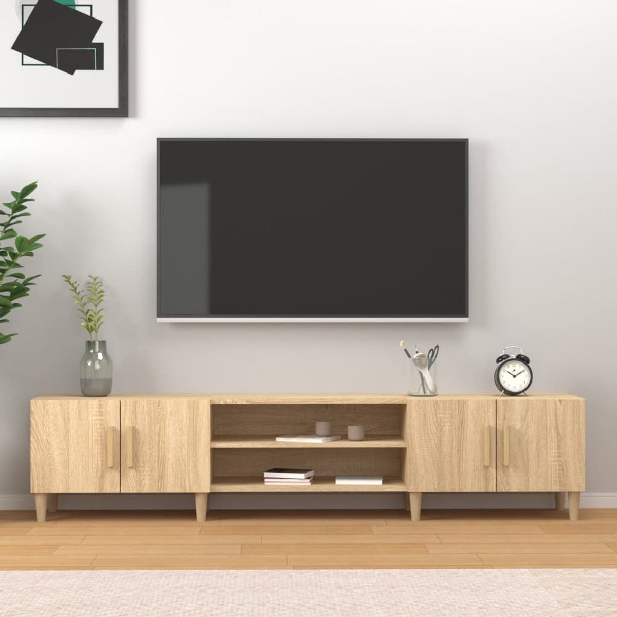 vidaXL Tv-meubel - 180x31,5x40 cm - Sonoma eikenhout Tv Kast - Salon Meubilair - Houten Tv Kast - Media Kast - Tv Stand