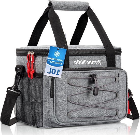 Kleine koeltas voor lunch geel met lunchtrommel en flexibel koelelement 10 liter