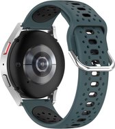 Universeel Smartwatch 20MM Bandje - Siliconen - Gespsluiting - Groen Zwart
