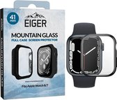 Eiger Mountain Glass Full Case Apple Watch 7/8/9 41MM Hoesje Zwart