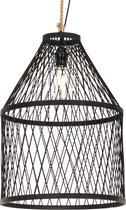 QAZQA calamus - Lampe à suspension country pour extérieur - 1 lumière - Ø 40 cm - Zwart - Éclairage extérieur