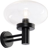 QAZQA elly - Moderne Wandlamp voor buiten - 1 lichts - L 30 cm - Zwart - Buitenverlichting