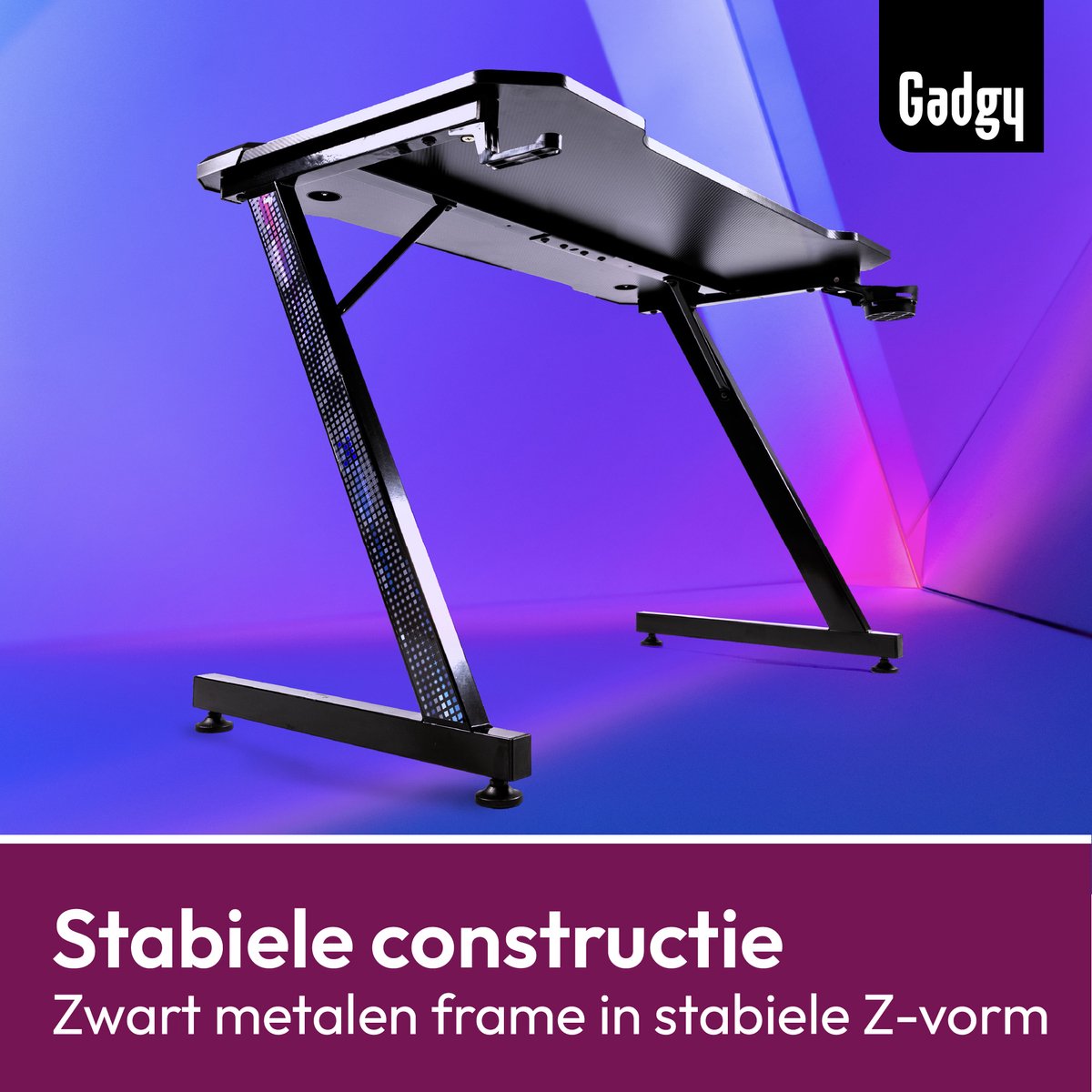 Gadgy Game Bureau Carbon - Gaming Bureau 110 CM Breed - Gaming Desk met Carbon Details