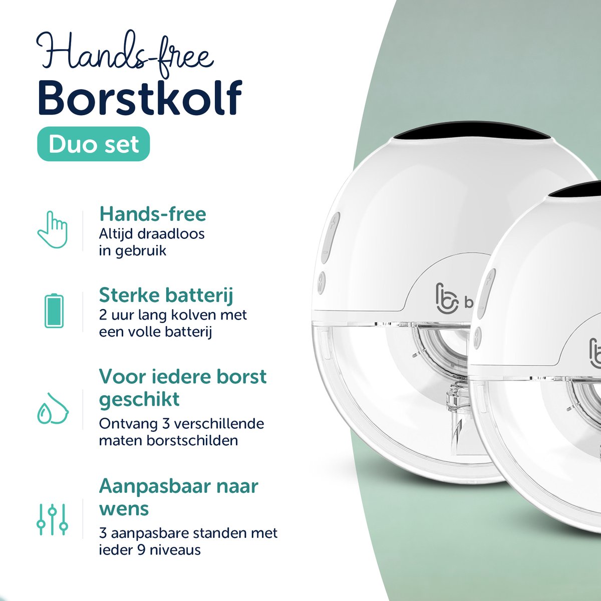 Baboa - Dubbele Draadloze Elektrische Borstkolf thumbnail 5