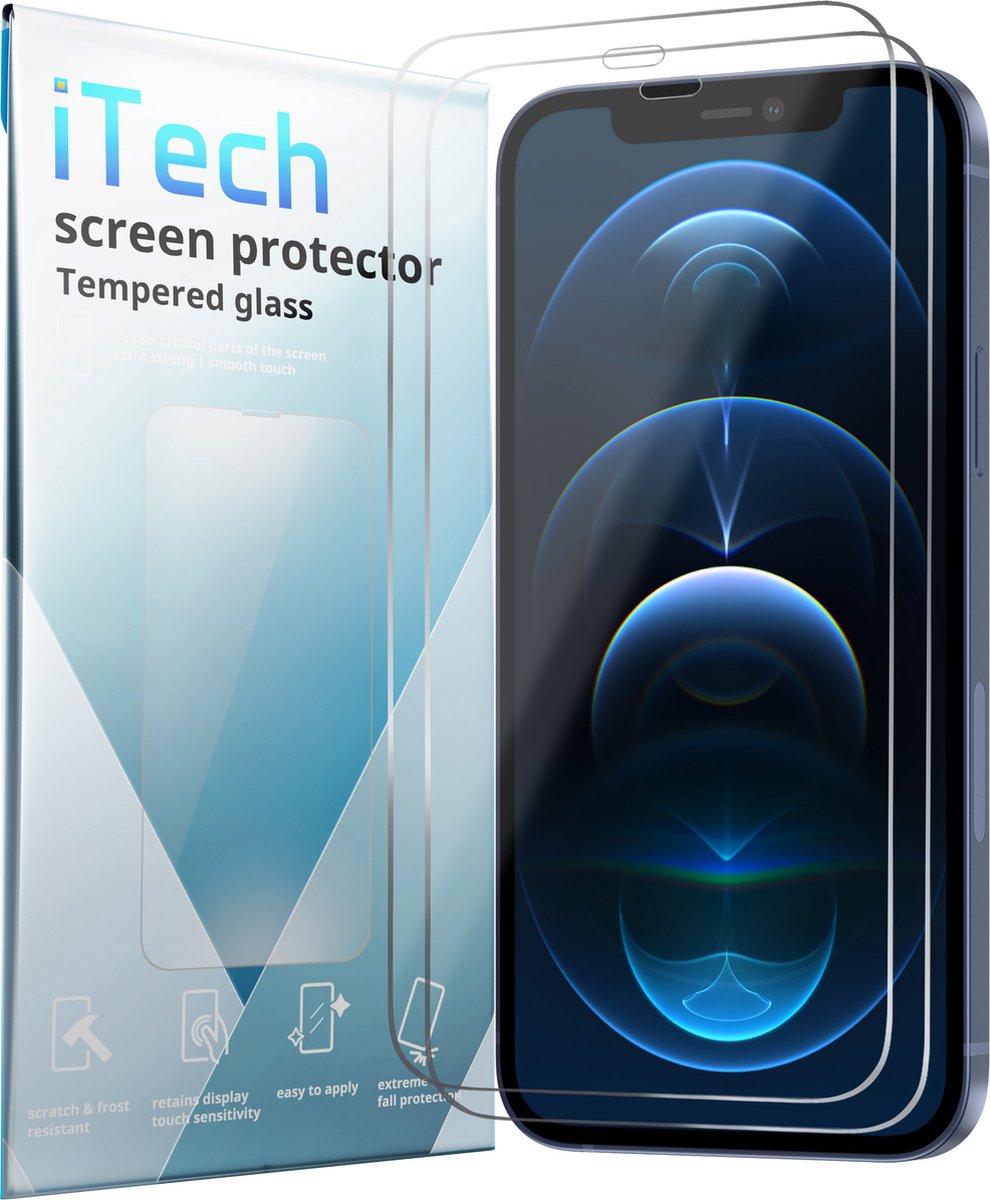 Geschikt voor iPhone 12 Pro Screenprotector Tempered Gehard glas - 2 stuks