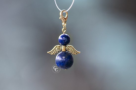 Beschermengel Lapislazuli ( halfedelsteen , Lapis Lazulli ) , Chakra engel , Geluksengel , Goldwing . ( Meerdere varianten beschikbaar !!! )