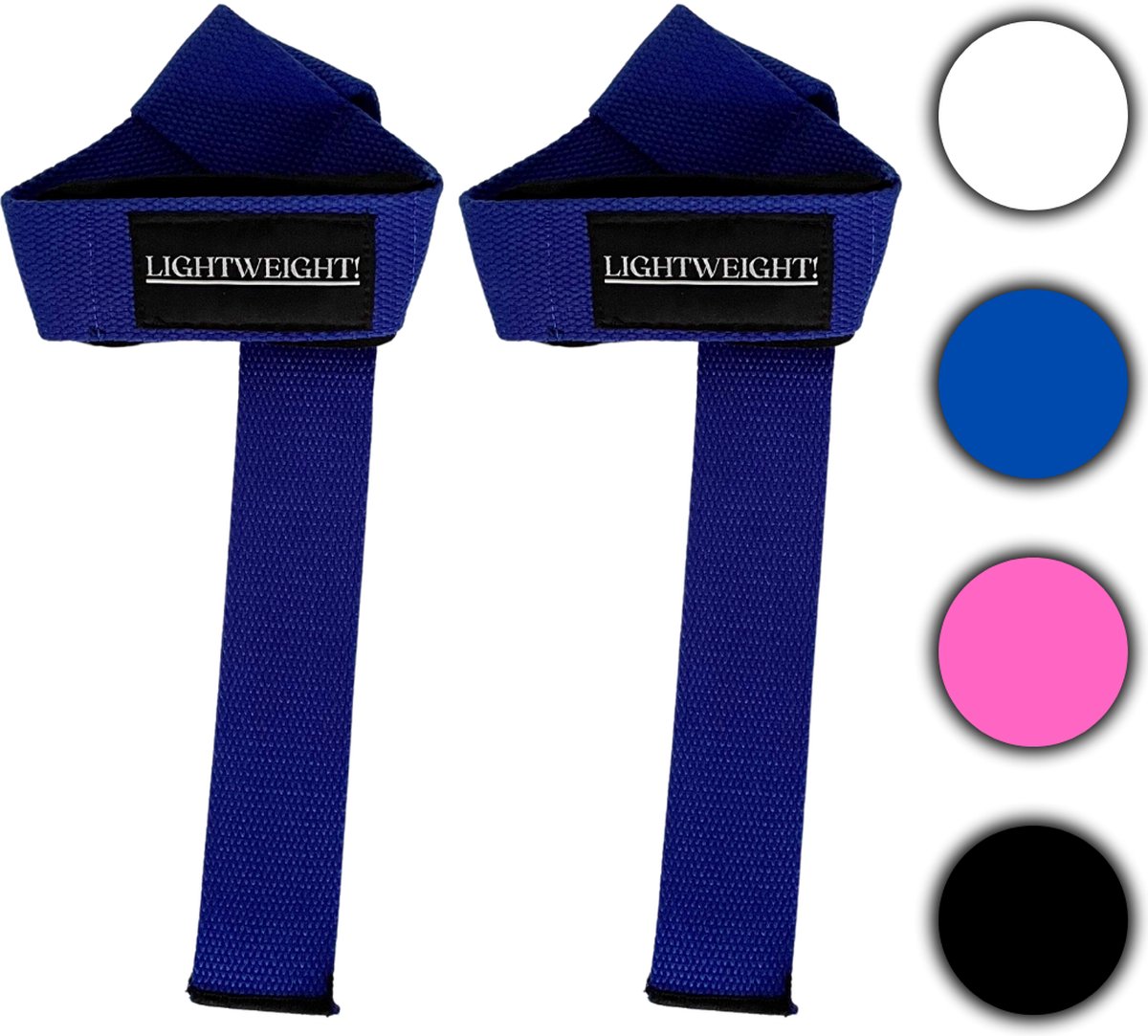 LIGHTWEIGHT! Lifting Straps - Wrist Straps - Deadlift Straps - Blauw - Krachttraining Accessoires - Lifting Grips - Powerlifting - Bodybuilding - Gym Straps - Fitness - Set - Incl Padding