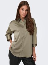 Only Marta Ls Oversize Satin Shirt Weathered Teak BEIGE XL