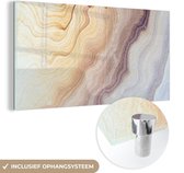 MuchoWow® Peinture sur verre 120x60 cm - Peinture sur verre - Marbre - Texture - Grès - Or - Aspect marbre - Photo sur verre acrylique - Peintures