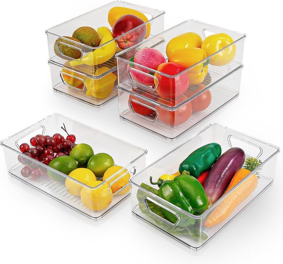 Epzia Koelkastorganizer, lade, stapelbare, uittrekbare containers