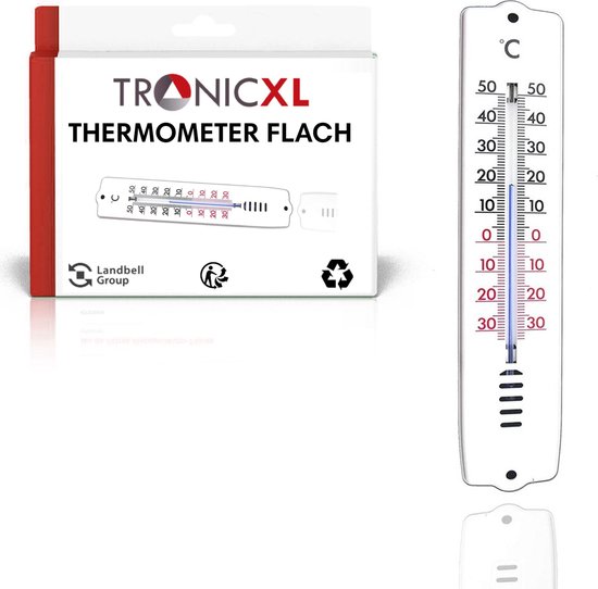 TronicXL Pack de 2 Thermomètres Muraux pour Intérieur et Extérieur