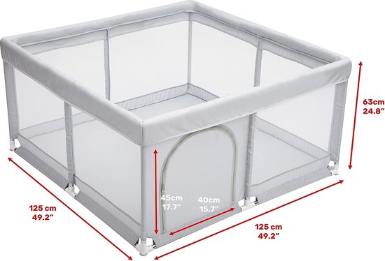 Parc avec côtés en filet, 150 x 190 cm, parc XXL avec ventouses stables,  grand espace