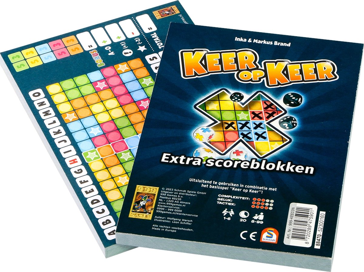 999 Games - Scoreblokken - Keer op Keer - Twee stuks - Level 1 - Dobbelspel — afbeelding 4