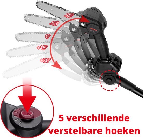 Happyment 2 In 1 Boomzaag - Telescopisch Verstelbaar - Elektrische - 100% Tevredenheidsgarantie - 3 Standen van Merkloos	 — afbeelding 4