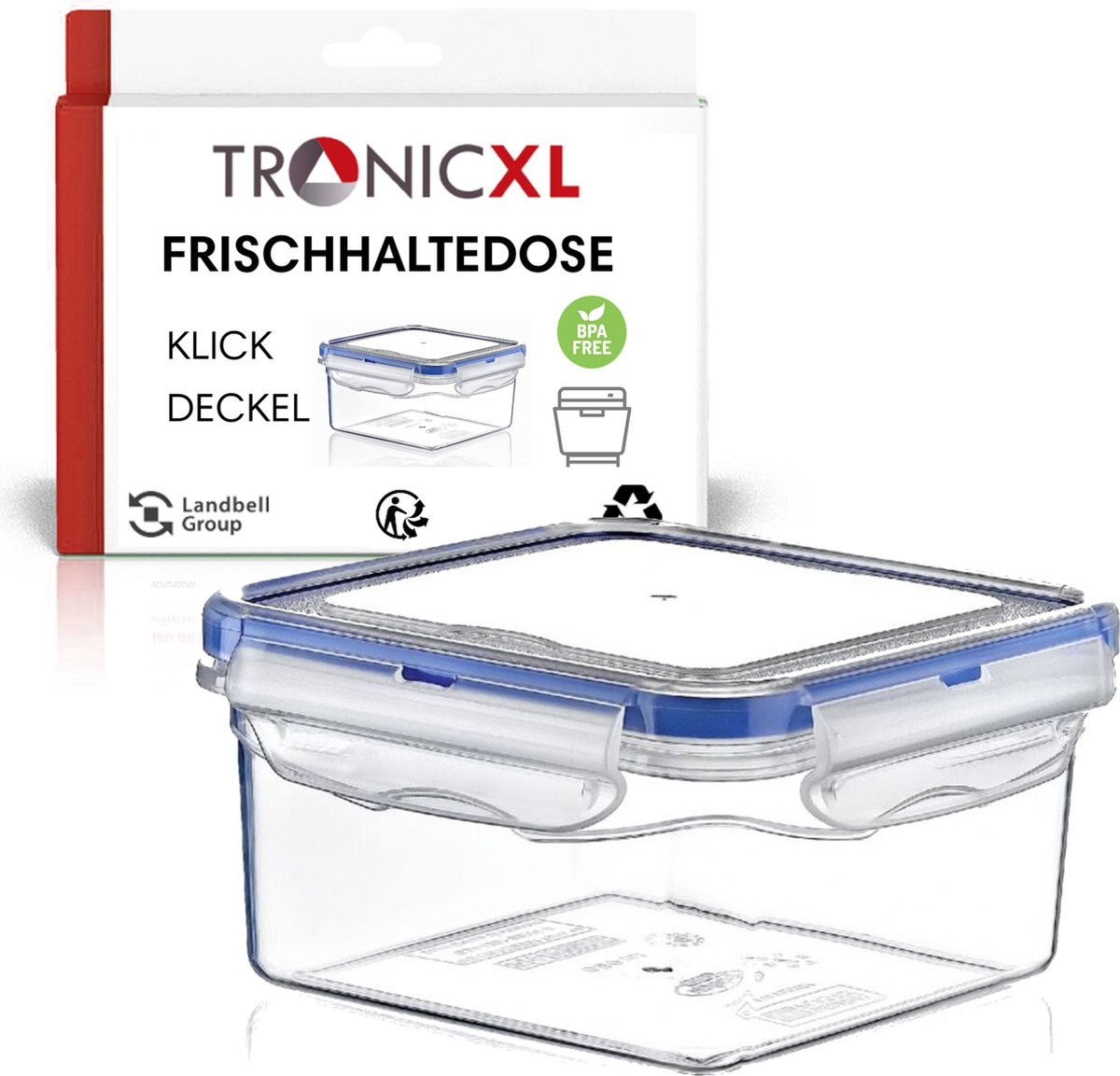 TronicXL 300ml vershouddoos - voorraaddozen met deksel - bewaardoos met kliksluiting luchtdicht opbergdoos box container keuken vaatwasser bestendig