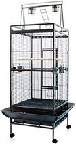 Topmast Parrot Cage Capri - Grande cage à oiseaux - Anthracite - 61 x 57 x 168 cm - Grandes cages à oiseaux d'intérieur - Support pour perroquets