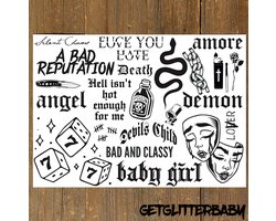 GetGlitterBaby® - Stoere Tattoos / Tijdelijke Tattoo / Henna Plak Nep Tatoeage voor Volwassenen / Festival Tattoes Wond Wonden Spin Bloed / Fake Temporary Halloween Tattoo