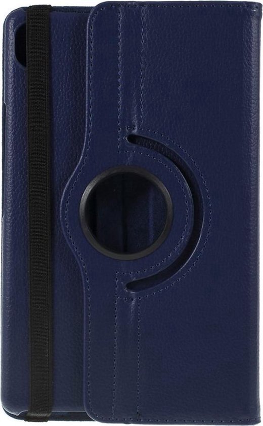 Shop4 - Geschikt voor Huawei MediaPad M6 8.4 Hoes - Rotatie Cover Lychee Donker Blauw