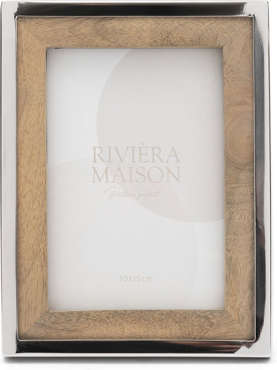 Riviera Maison Fotolijst, Rechthoek, fotokader - RM Wood Structure Photo Frame 15x10 - Zilver - Hout