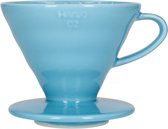 Hario V60-02 Goutteur de Coffee en Ceramic Blue clair