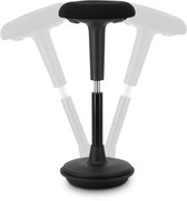 Wobblez® Wiebelkruk - Ergonomische kruk voor Sta Bureau vanaf 90 cm Hoogte - Kruk voor staand werken in hoogte verstelbaar van 63-83 cm - Zwarte wiebelkruk met Zwarte zitting