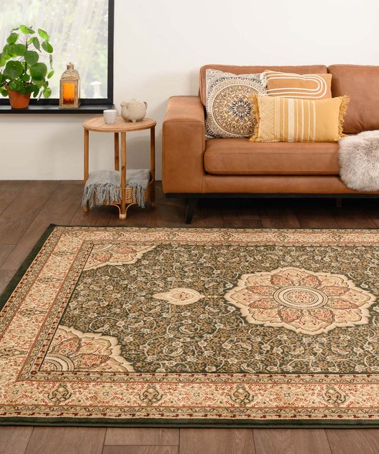 Perzisch tapijt - Mirage Majesty groen/beige 160x230 cm
