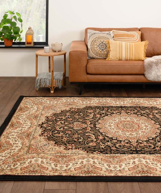 Perzisch tapijt - Mirage Rustic zwart/beige 240x340 cm