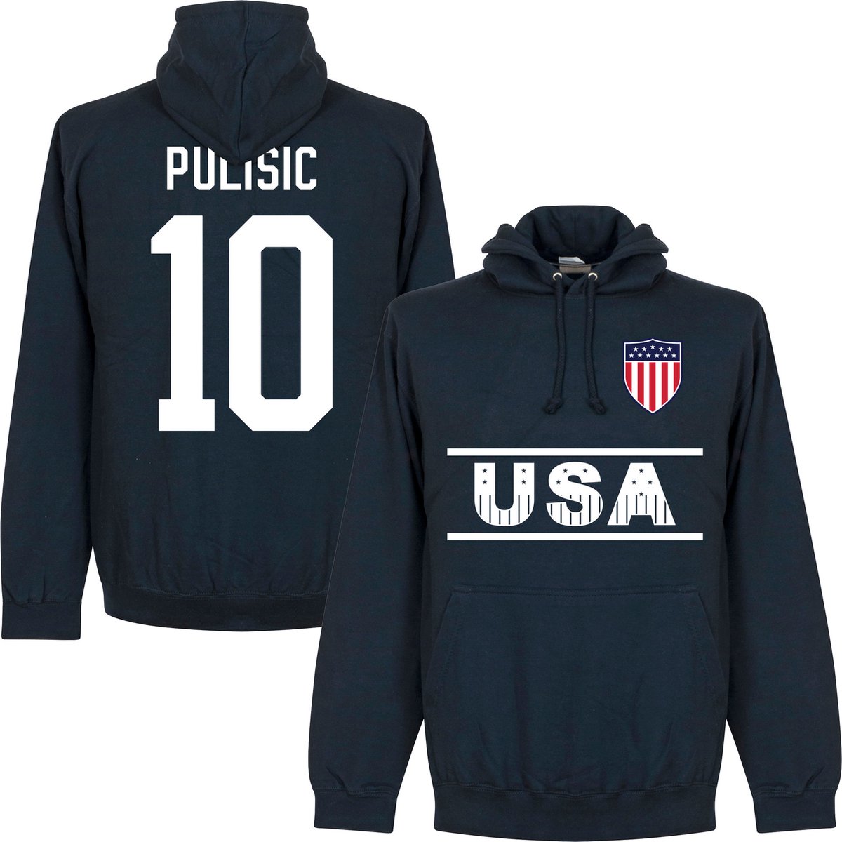 Verenigde Staten Team Pulisic 10 Hoodie - Navy - 3XL