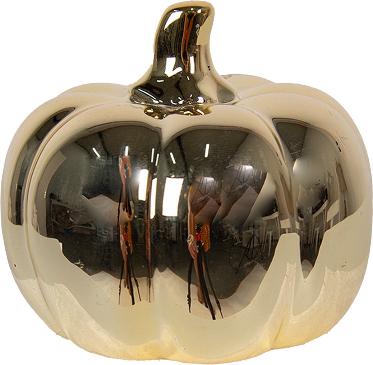 Decoratie Pompoen 8 cm Goudkleurig Porselein Herfst decoratie