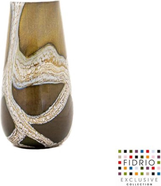 Design Vaas GLORIOSA - Fidrio TUNDRA - glas, mondgeblazen bloemenvaas - hoogte 22 cm