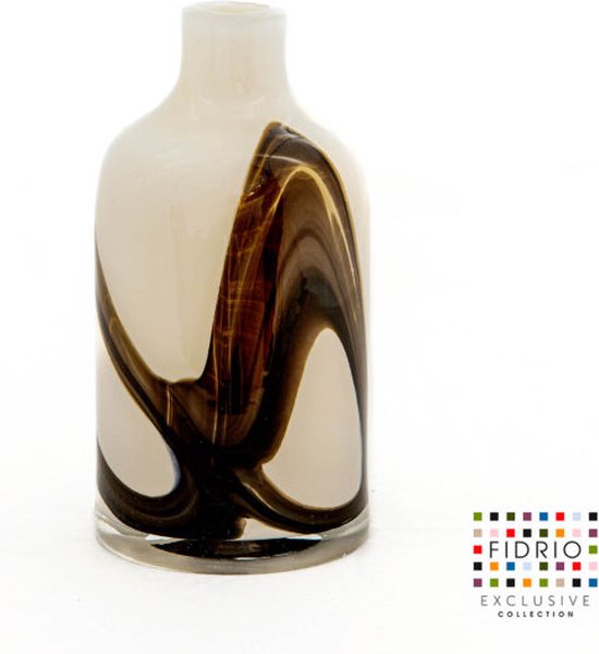 Design Vaas Bottled - Fidrio BRUNO - glas, mondgeblazen bloemenvaas - hoogte 16 cm