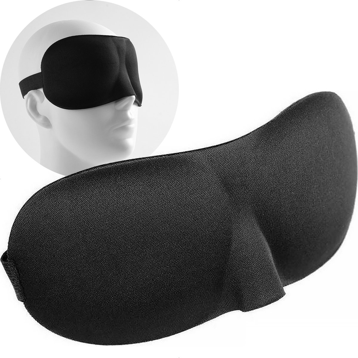 Bol.com Slaapmasker 3D - Oogmasker slaap - Slaapmasker vrouwen en mannen – Blinddoek - Slaapcomfort - Zwart aanbieding