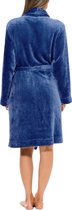 HL-tricot dames badjas fleece - Blauw - S