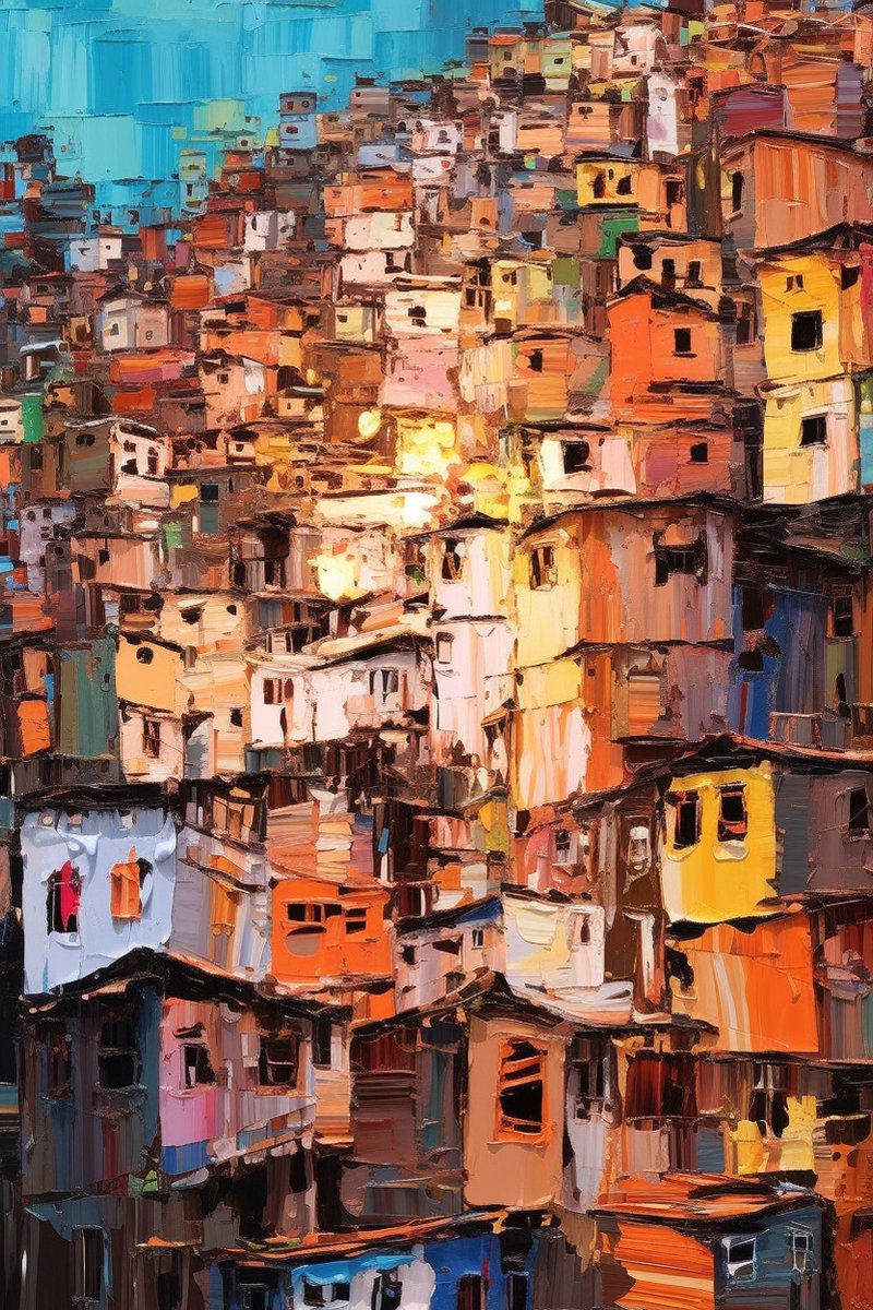 Favela Poster | Brazilie poster | Stadposter | Rio de janeiro | Sau Paulo | 61x91cm | Geschikt om in te lijsten - 25 Artstreet