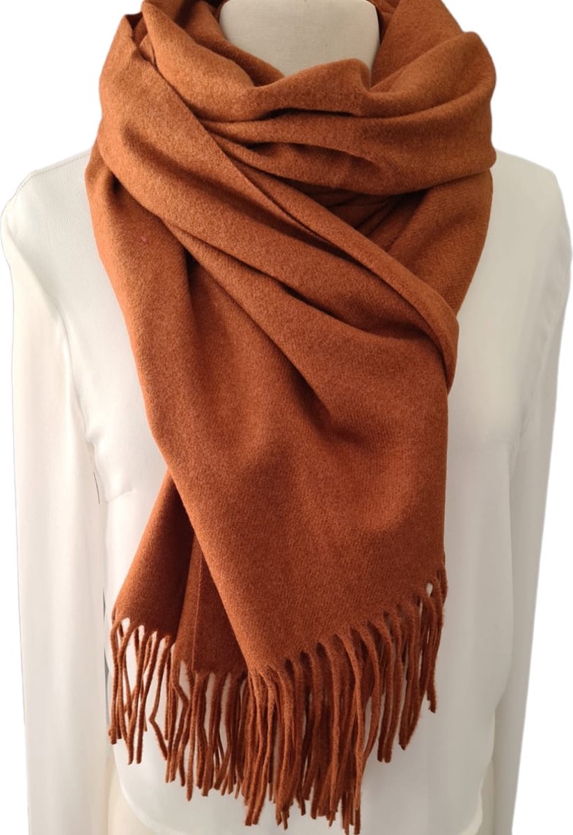 MASADA Dames Winter Sjaal warme en zachte XXL 200 x 70 cm - Creme kleur