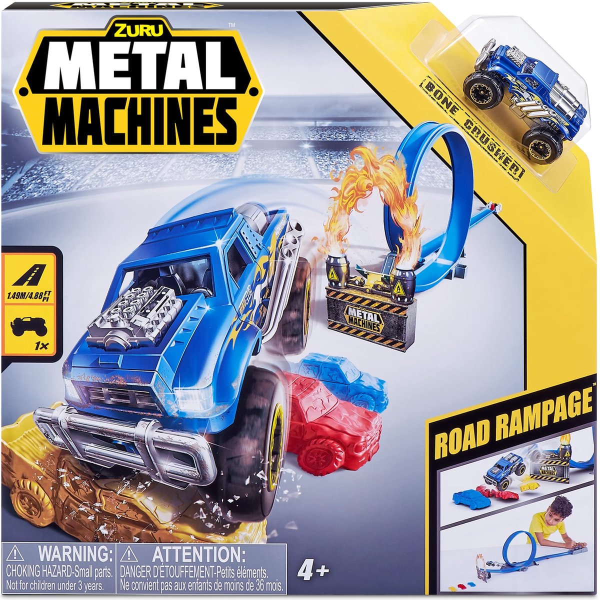 Zuru Metal Machines Road Rampage Racebaan Met Diecast Auto