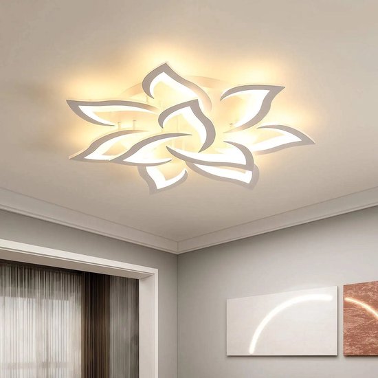 10 Lotus - Dimbaar Met Afstandsbediening - Smart Lamp - Plafoniere - Wit - Moderne LED Lamp