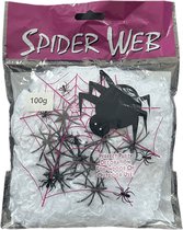 Spinnenweb | Halloween Spinnenweb 100 gram | inclusief 10 spinnen | Spinnenrag | Spinnen web