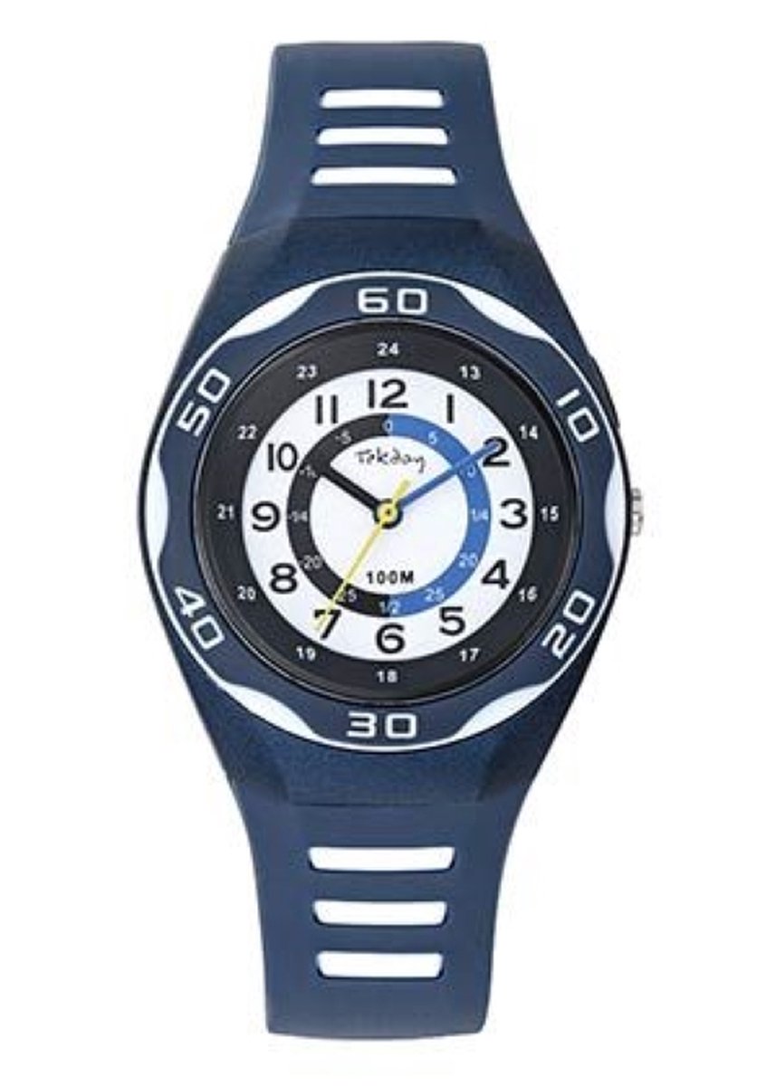 Tekday-horloge-34MM-Wit-blauw-Waterdicht-Analoog-Achtergrond verlichting