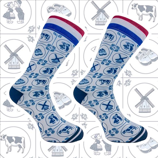 Sock My Holland - sokken heren 43 46 - hollande sokken - Duurzaam cadeau - cadeau voor man – cadeautje - happy sokken - vrolijke sokken – Holland – grappige cadeaus