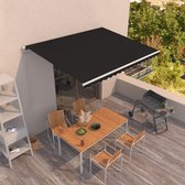 Auvent extensible The Living Store - 450 x 350 cm - Cadre en aluminium - Polyester - Anthracite - Wit