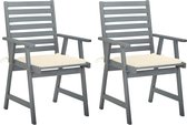 The Living Store Ensemble de chaises de salle à manger Bois d'acacia - 56 x 62 x 92 cm - Avec Coussins