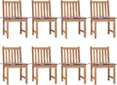 Ensemble de chaises de jardin The Living Store - Teck - 8 chaises + coussins