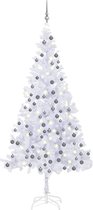 The Living Store Kerstboom Snowy - PVC - 210 cm - 910 takken - LED-verlichting