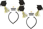 Geslaagd/diploma gehaald verkleed diadeem/haarband - 2x - afstudeer thema feest accessoires