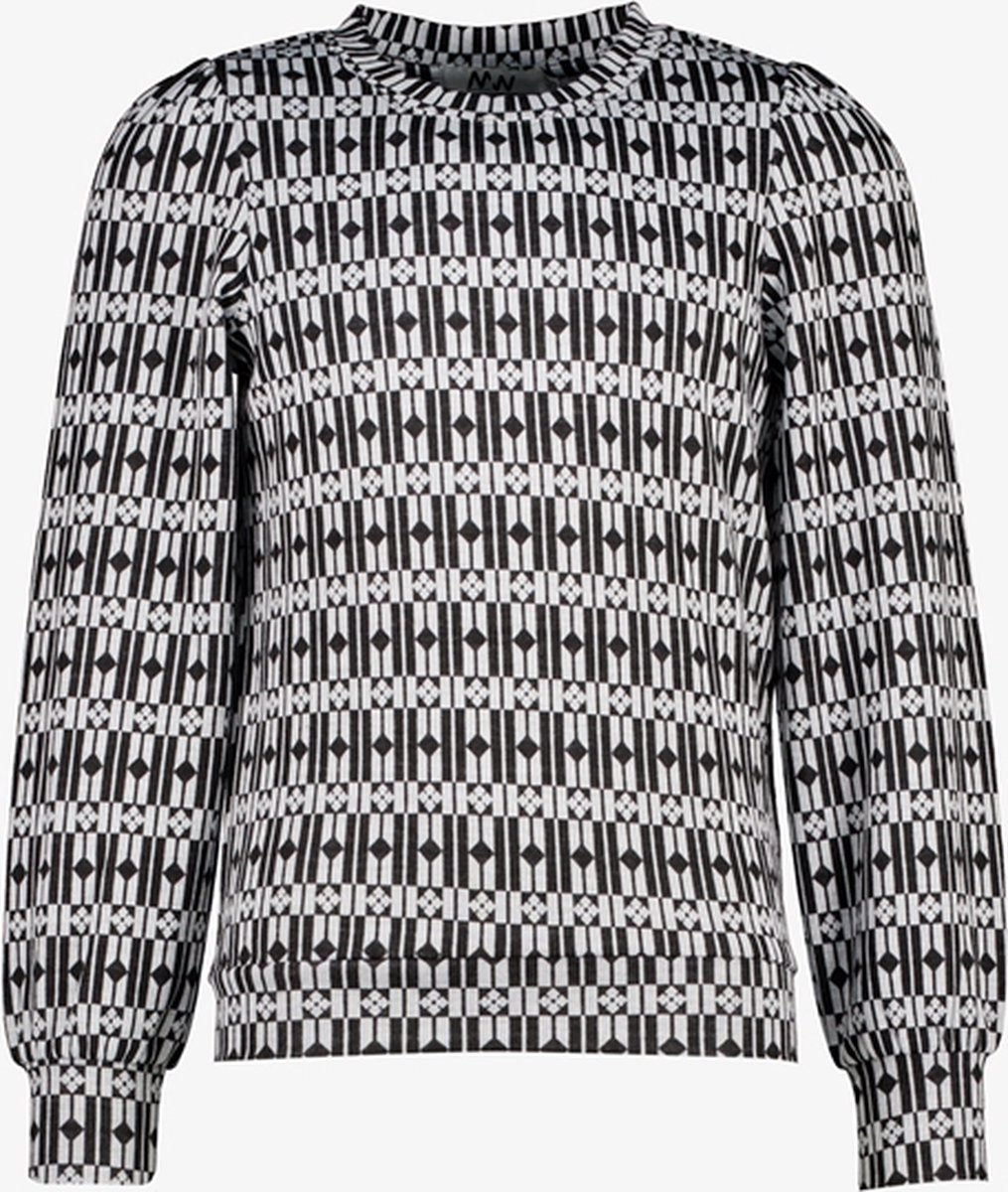 MyWay meisjes trui met print zwart/wit - Maat 146/152
