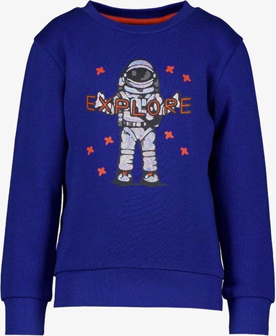 Unsigned jongens sweater met astronaut blauw - Maat 98/104