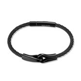 Bracelet Twice As Nice en acier inoxydable, cordons de fer torsadés, noir 21 cm